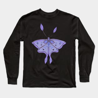 Royal Purple Luna Moth Long Sleeve T-Shirt